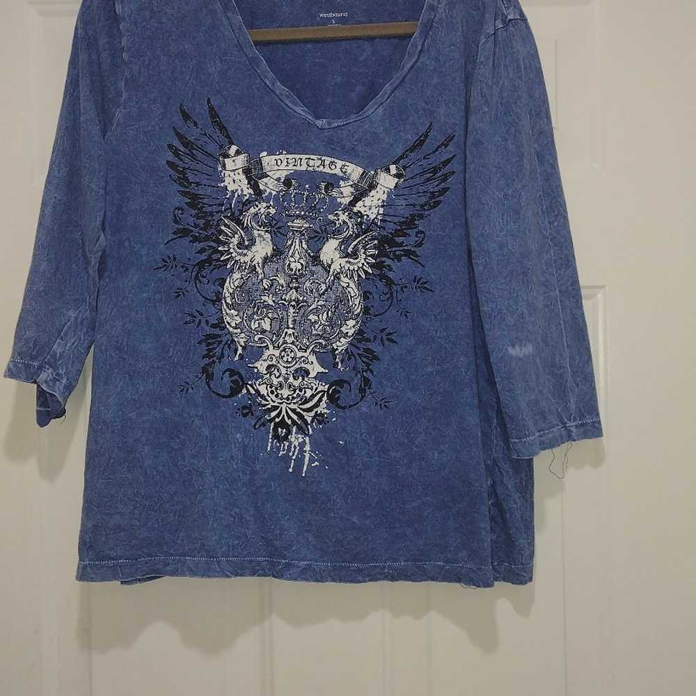 Westbound Vintage Blue Shirt Women's Size Large - image 1