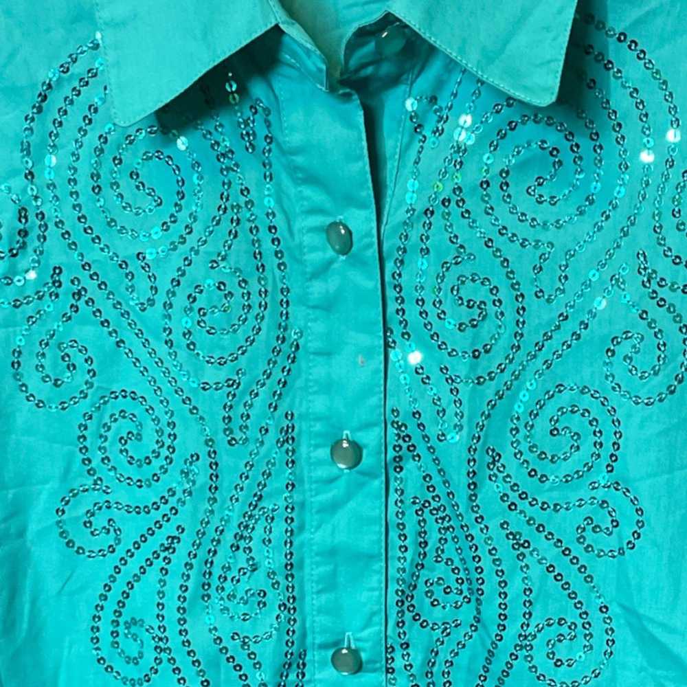 Vintage Bob Mackie Button Down Blouse Large - image 2