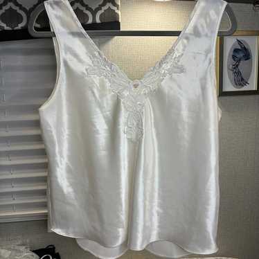 VTG 90’s California Dynasty WhiteShiny Satin Eyel… - image 1