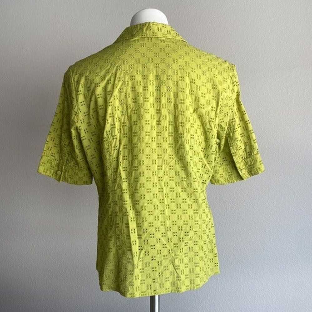 Talbots Vintage Eyelet Short Sleeve Button Up Shi… - image 2