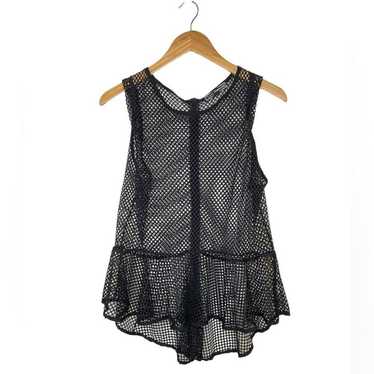 Lucy Diamonds Fishnet Black Sleeveless Tank Top La