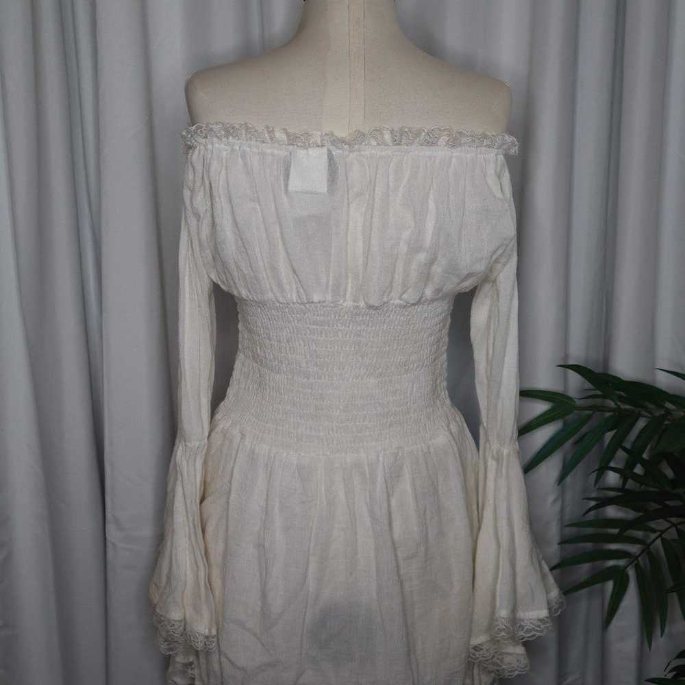 Vintage Style Off the Shoulder Lace Trim Top - image 3