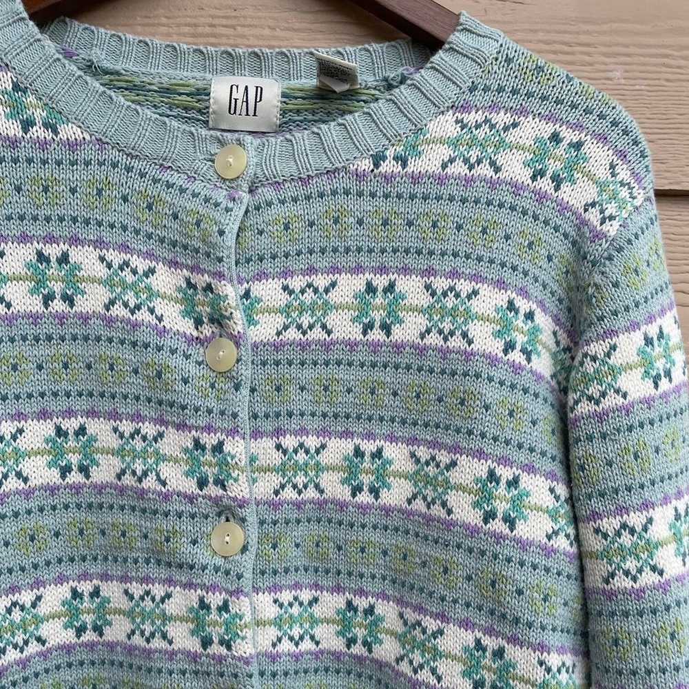 Adorable GAP Vintage Christmas Chunky Knit Cardig… - image 2