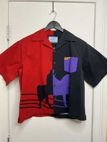 Prada Prada FW20 Double Match Horse Camp Shirt sz… - image 1