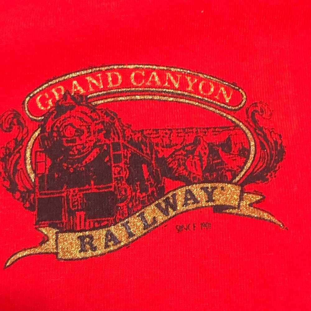 Vintage Grand Canyon Railroad Shirt NOS 1990s Red… - image 6