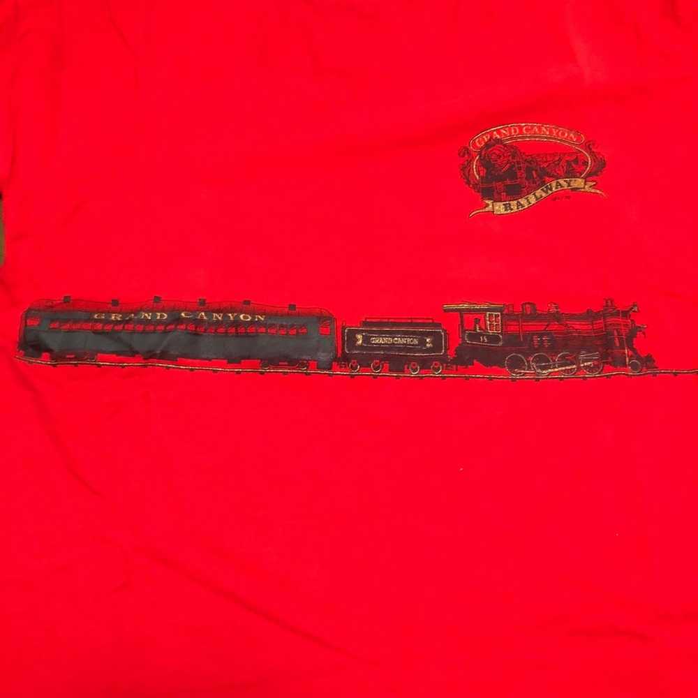 Vintage Grand Canyon Railroad Shirt NOS 1990s Red… - image 7