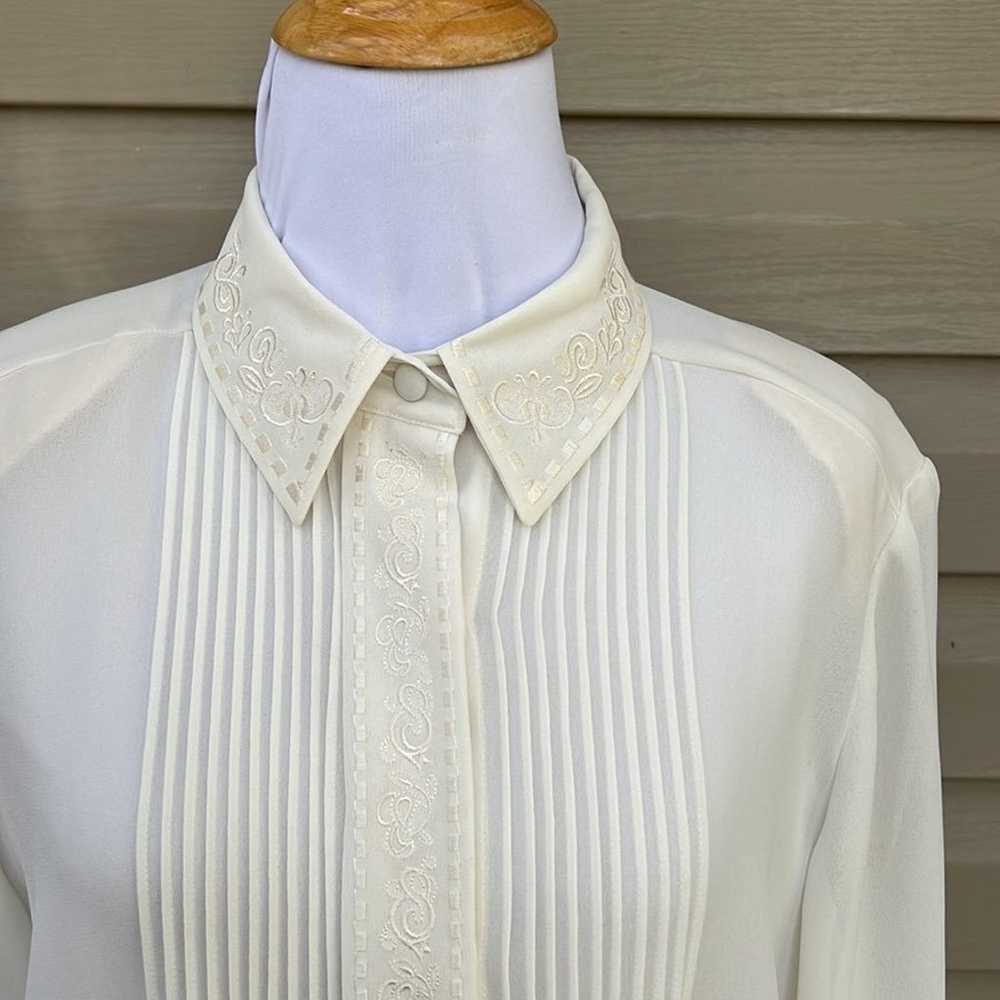 Vintage Alfred Dunner petite ivory colored longsl… - image 2