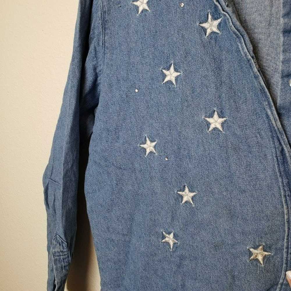 Vintage The Quacker Factory Chambray Denim Silver… - image 6