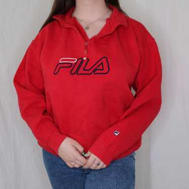 red Fila quarter zip sweatshirt - image 1