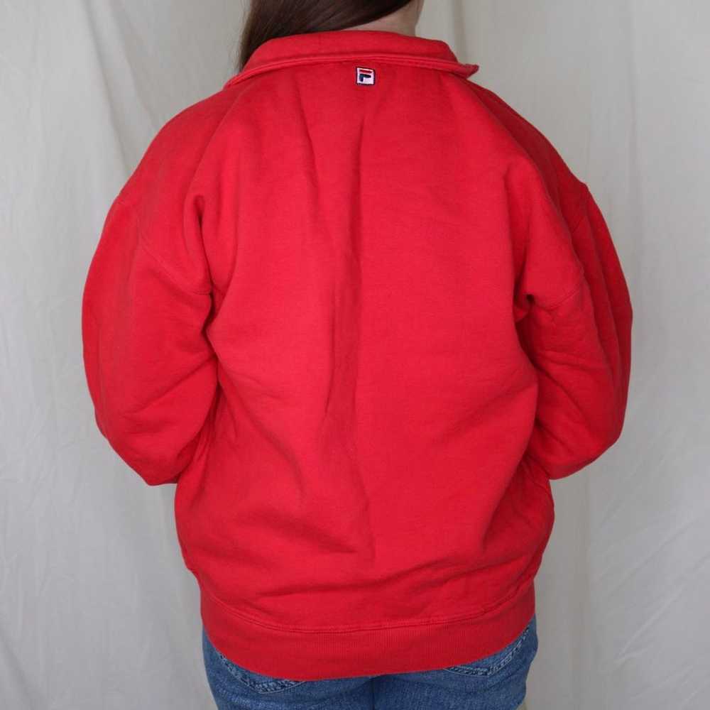 red Fila quarter zip sweatshirt - image 3