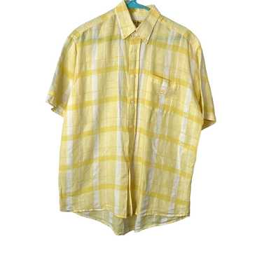 Vintage Duck Head Mens Yellow Plaid Short Sleeves… - image 1