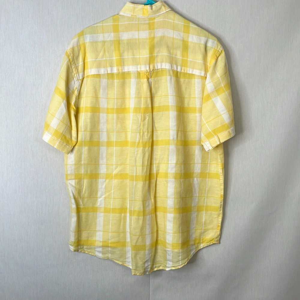 Vintage Duck Head Mens Yellow Plaid Short Sleeves… - image 2