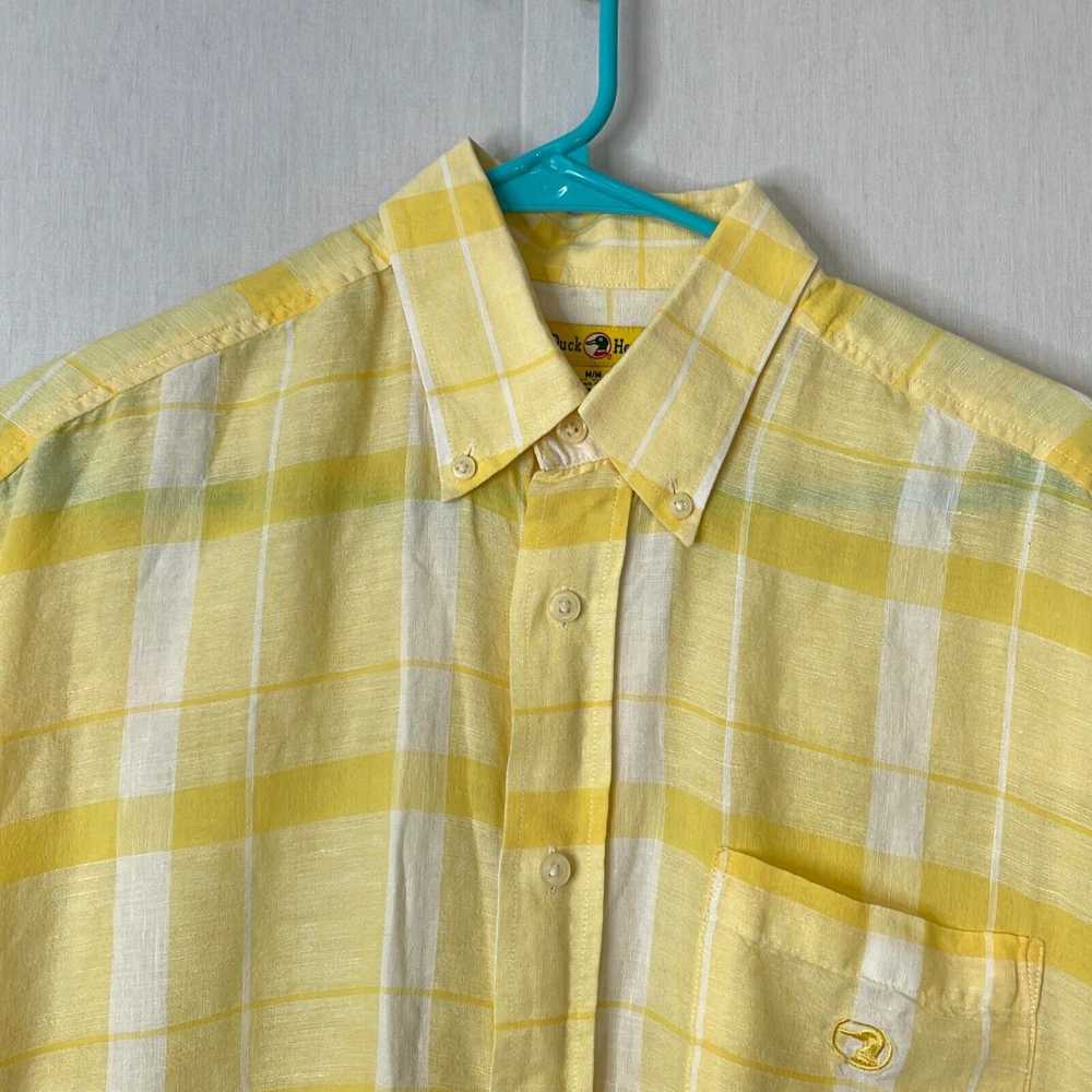 Vintage Duck Head Mens Yellow Plaid Short Sleeves… - image 3