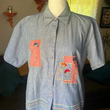 Bobbie Brooks Embroidered Button Up - image 1