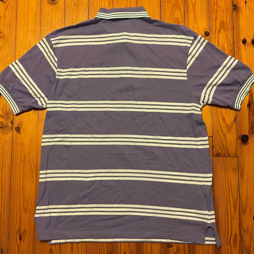 Vintage IZOD Lacoste Striped Polo Shirt XL White … - image 4