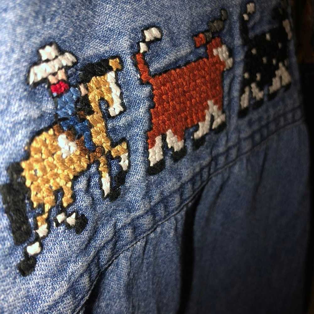 Hand embroidered vintage hunt club large cowboy w… - image 4