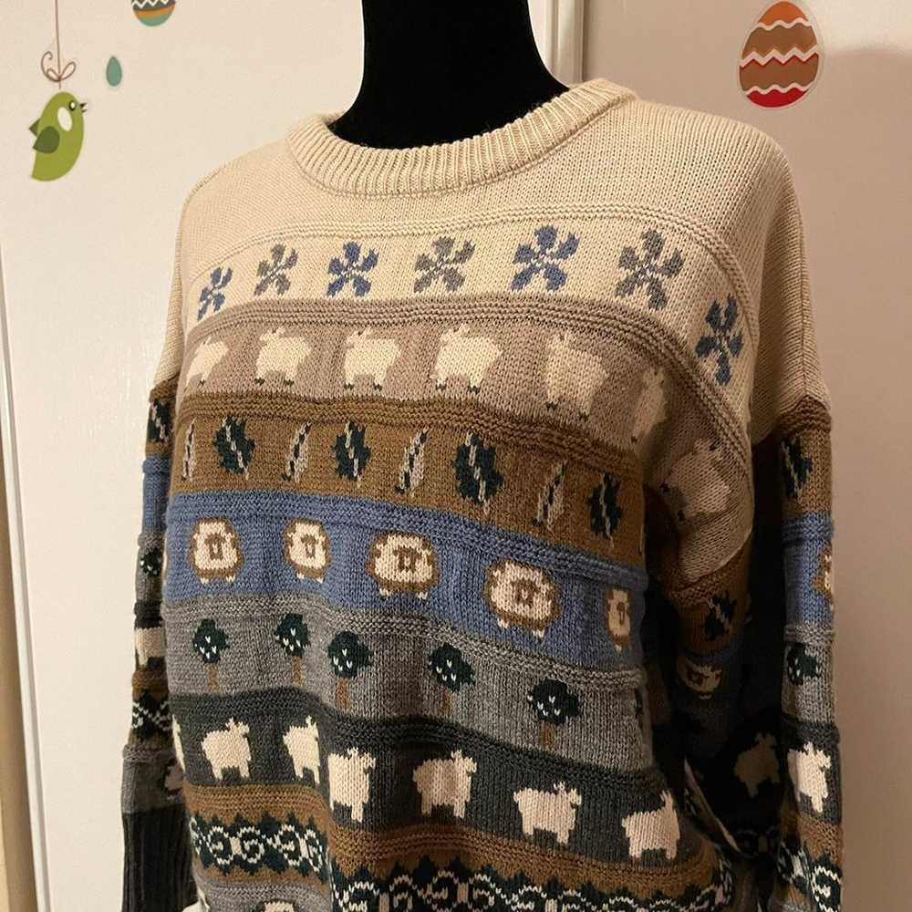 Vintage inspired sheep knit sweater top - image 7