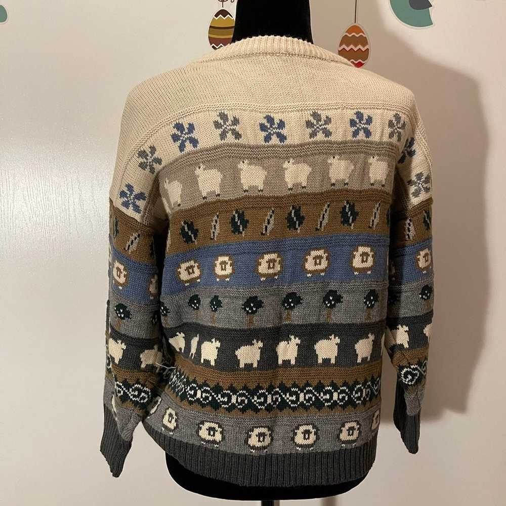 Vintage inspired sheep knit sweater top - image 8