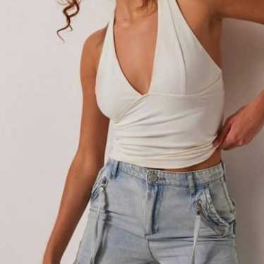 NEW FREE PEOPLE have it all halter top in white