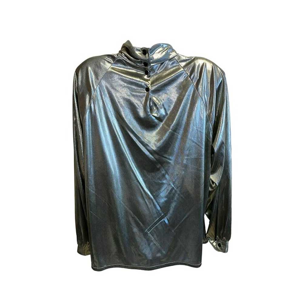 Jeri Marque Vintage Foil Blouse Size Large - image 2