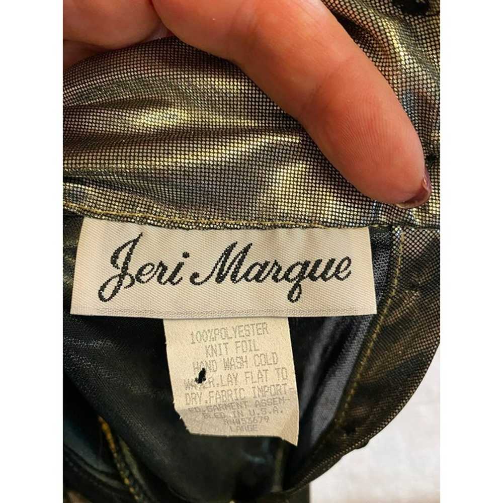 Jeri Marque Vintage Foil Blouse Size Large - image 3