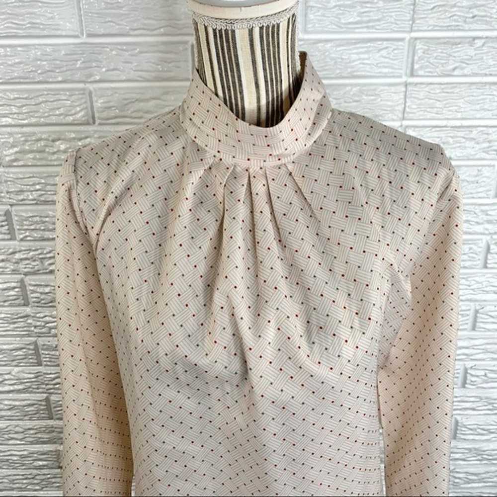 Vtg New Fashion Mock Turtleneck Blouse - image 2