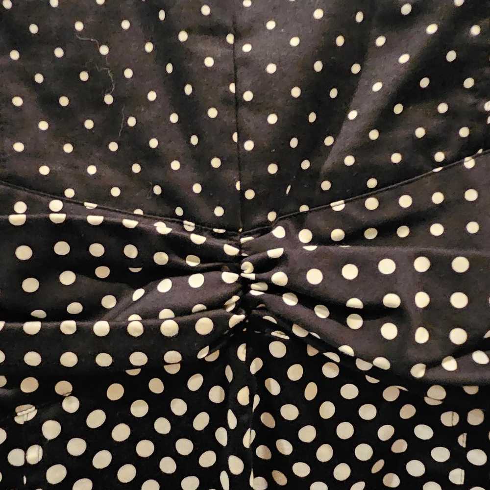 Vintage Kay Unger Black & White Polka Dot Cotton … - image 5