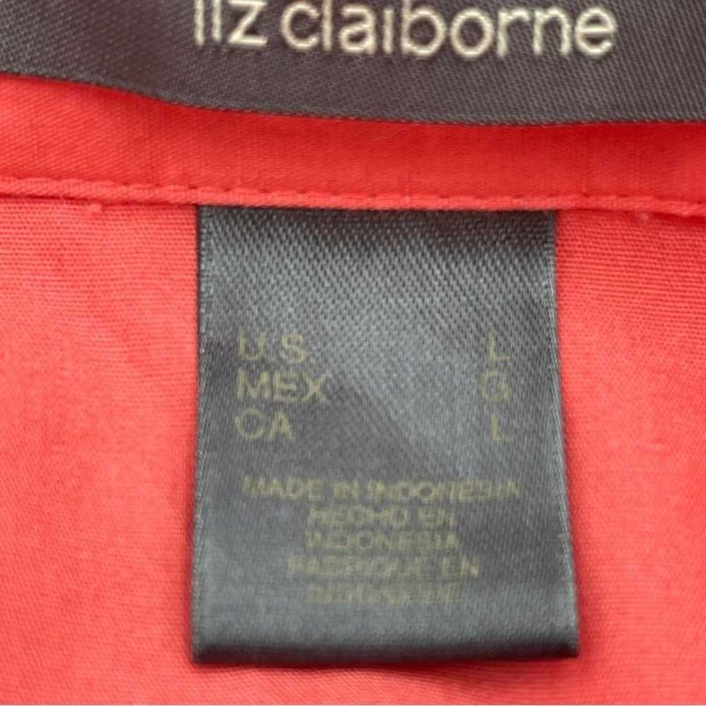 Liz Claiborne blouse size large color red orange … - image 5