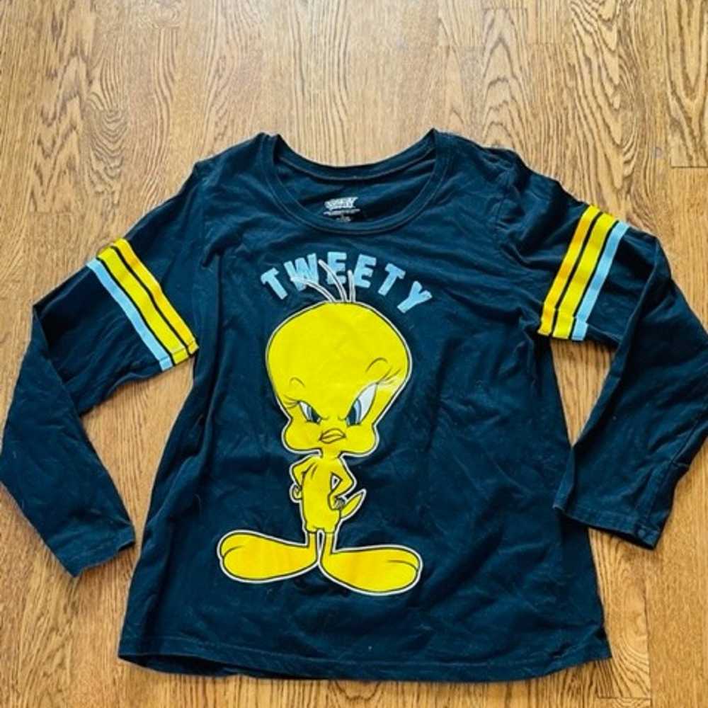 Tweety Bird T-Shirt Looney Tunes vtg Long Sleeve … - image 2