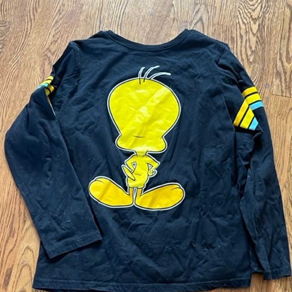 Tweety Bird T-Shirt Looney Tunes vtg Long Sleeve … - image 5