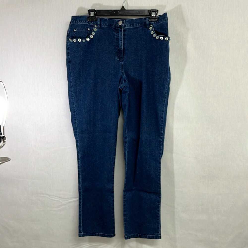 Vintage Ruby Rd. Womens Blue Denim Stretch Flat F… - image 1