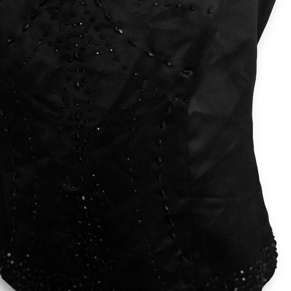 Vintage Kasper Petite Black Beaded Satin Sleevele… - image 11