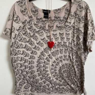 Vintage Wet Seal off shoulder shirt ~ gorgeous gol