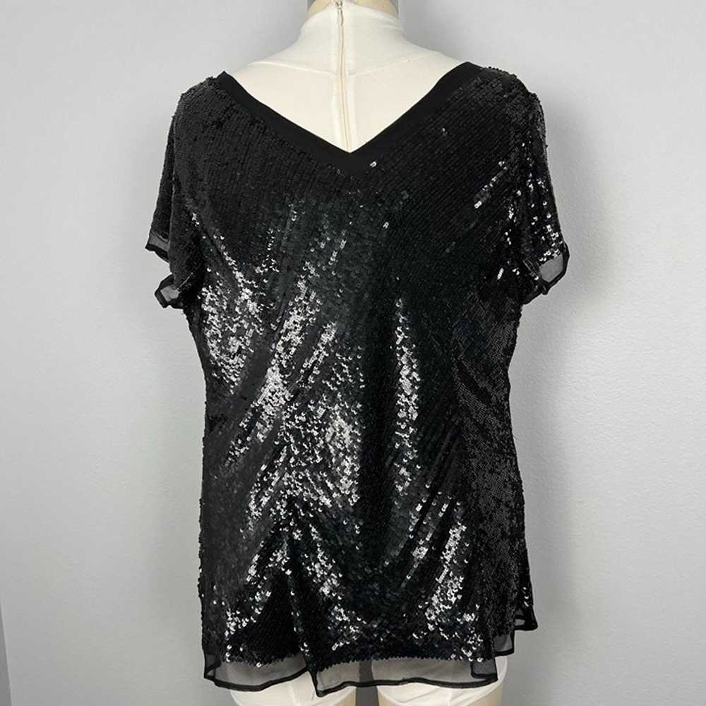 Vintage Adrianna Papell Womens Sequined Top Sz L … - image 2