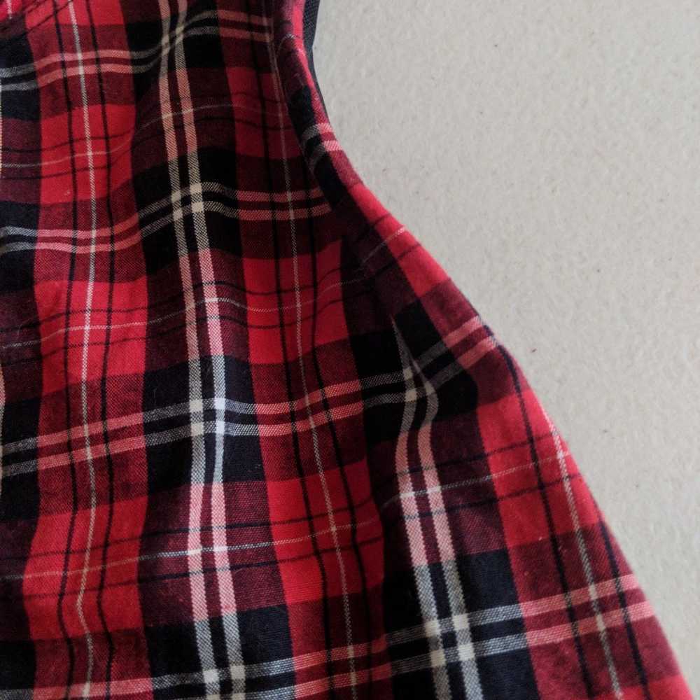 Women's Vintage Red Black Lace Plaid Bustier Cors… - image 5