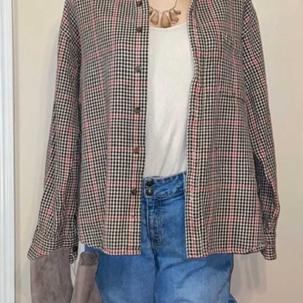 J Crew womens size L 12 14 shirt top  shacket Hou… - image 3