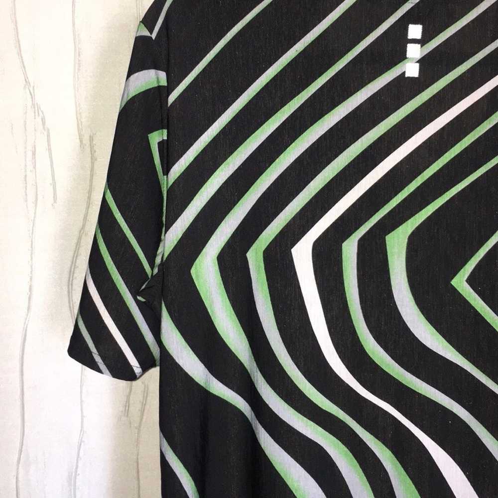 Jamie Sadock Printed Golf Shirt Black Green White… - image 8