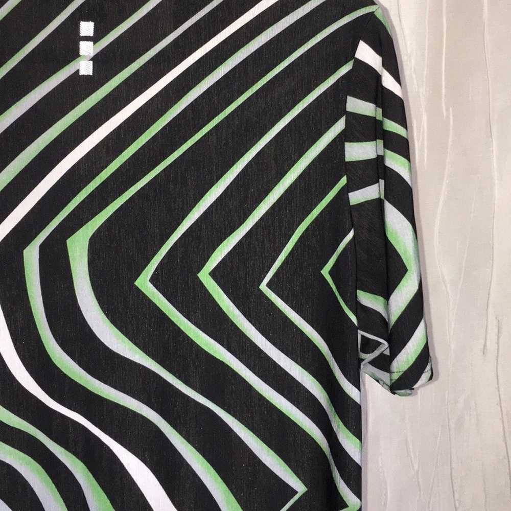 Jamie Sadock Printed Golf Shirt Black Green White… - image 9