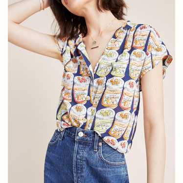 ANTHROPOLOGIE Colloquial Short-Sleeved Buttondown… - image 1