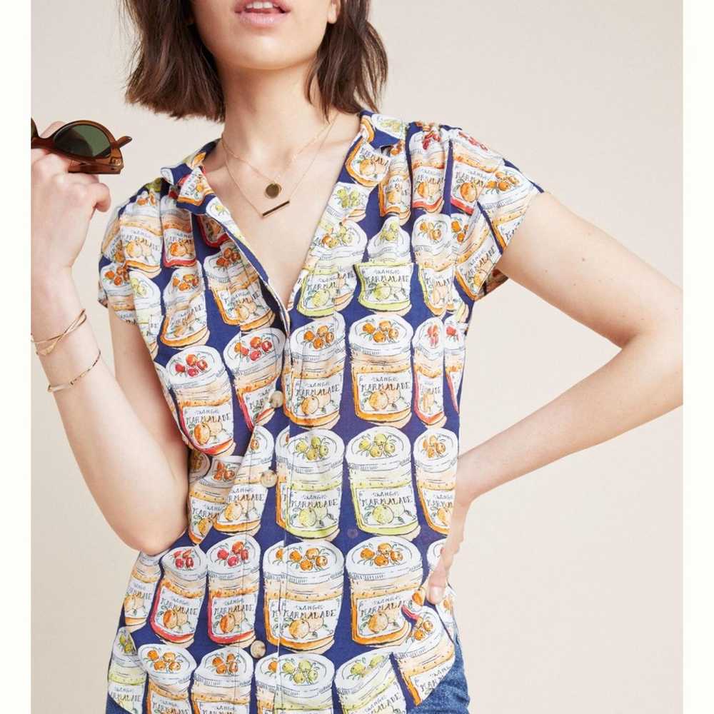 ANTHROPOLOGIE Colloquial Short-Sleeved Buttondown… - image 3