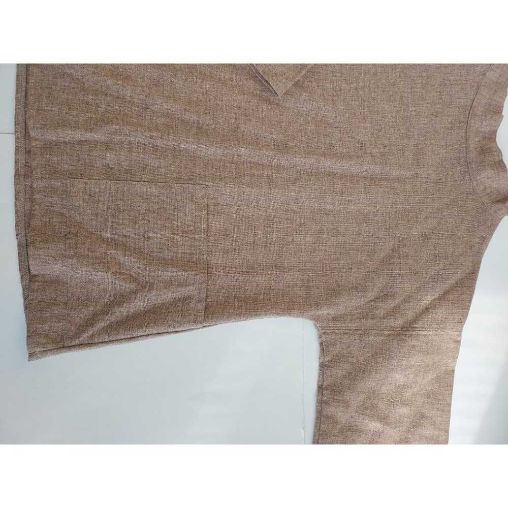 Vintage 1980s Orvis Tan Wool Mock Neck LS Top W/P… - image 2