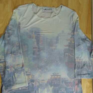 Vintage Amanda Hong Kong AOP Illustration Shirt Bl