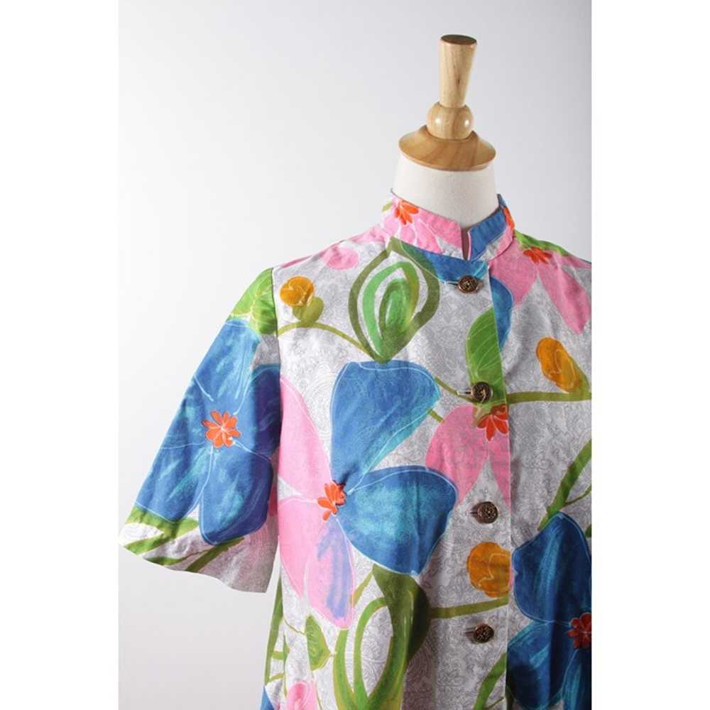 Colorful Muumuu Dress, Hawaiin, White, Multicolor… - image 2