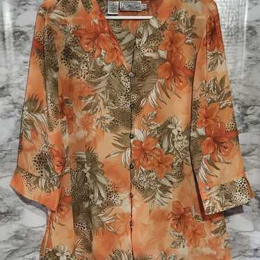 Vintage Kathy Che Semi Sheer Blouse