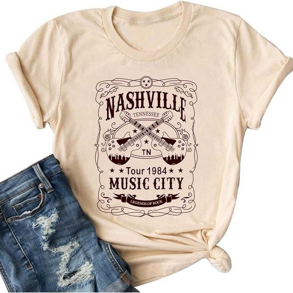 NWOT Nashville Graphic T-Shirt for Women Music Ci… - image 1