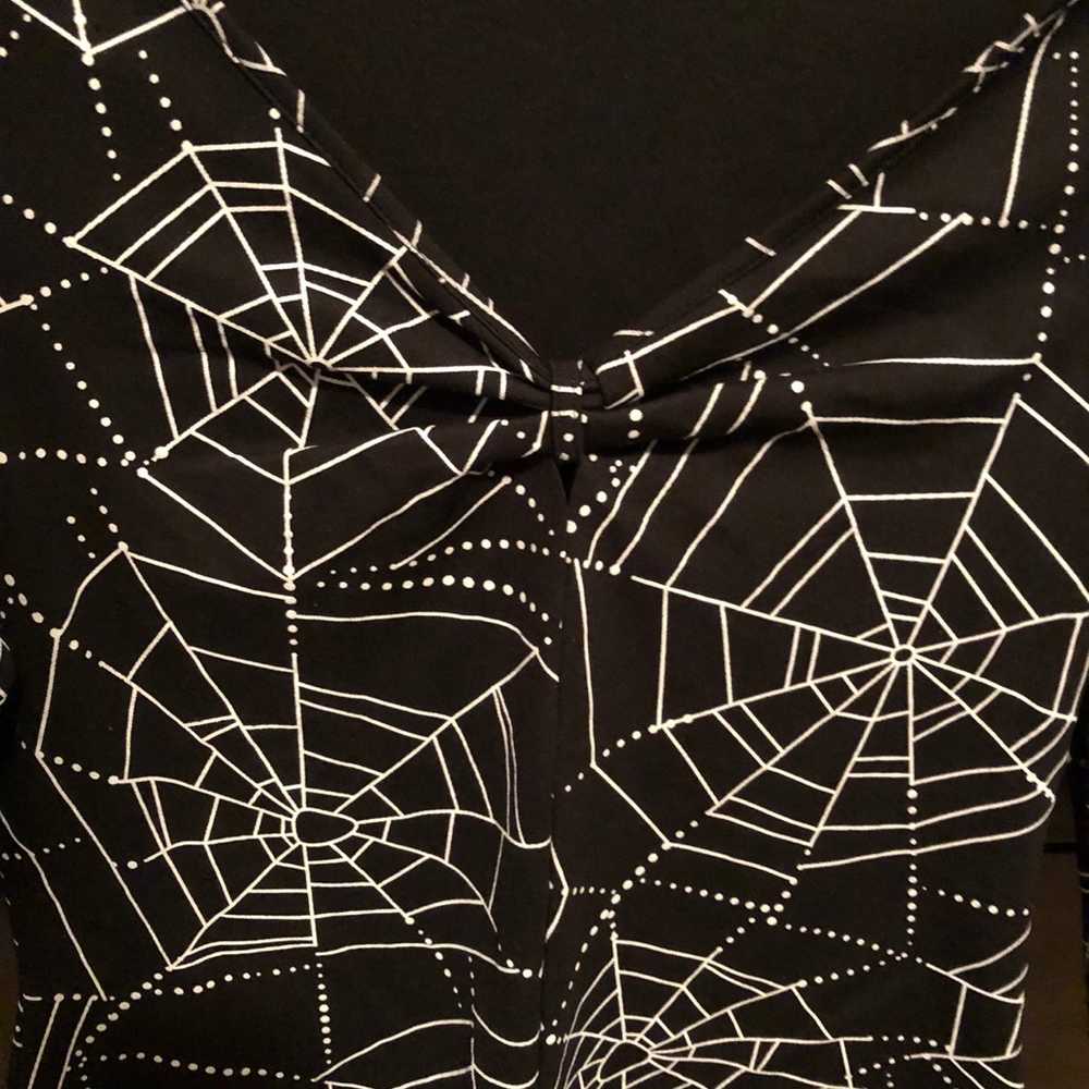 Black & White Spiderweb Knit Top - image 2