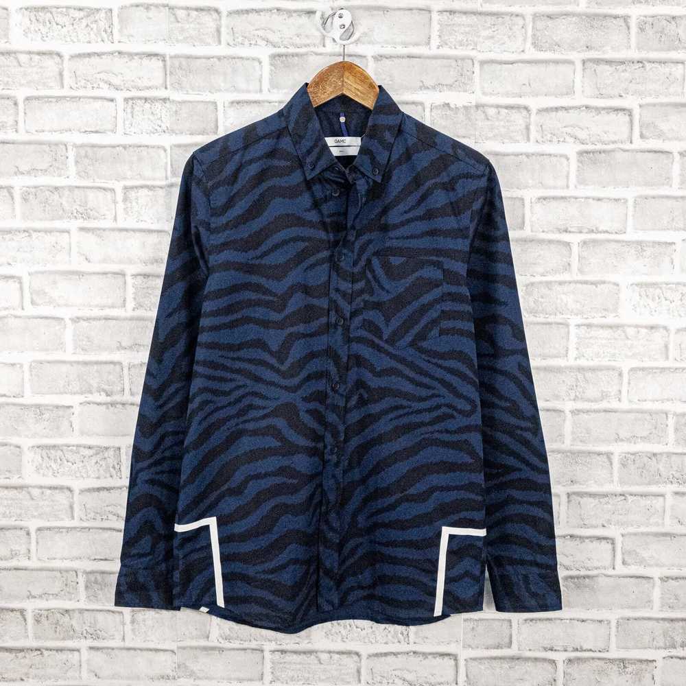 Oamc OAMC Men's Button Down ZEBRA Shirt Blue Prin… - image 1