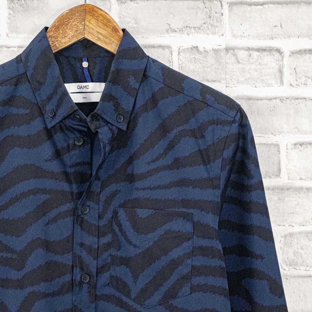 Oamc OAMC Men's Button Down ZEBRA Shirt Blue Prin… - image 2