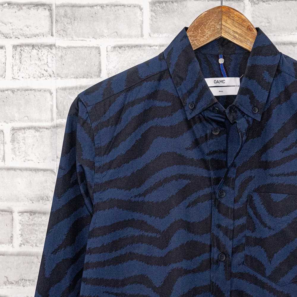 Oamc OAMC Men's Button Down ZEBRA Shirt Blue Prin… - image 5