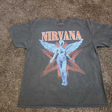 Nirvana black vintage look tee XL